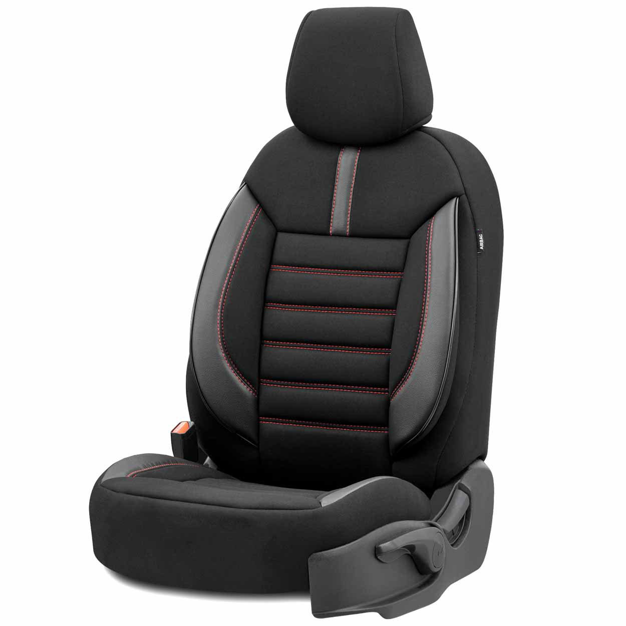 Komplet pokrowców na fotele samochodowe OTOM LIMITED 101 BLACK/RED 3-ZIP — ujęcie 10