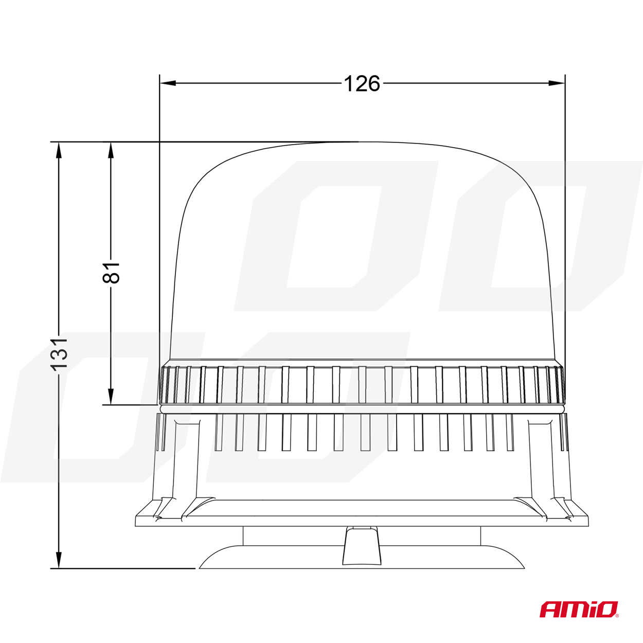 Lampa ostrzegawcza błyskowa kogut 24 LED W25M 12 V 24 V — ujęcie 7