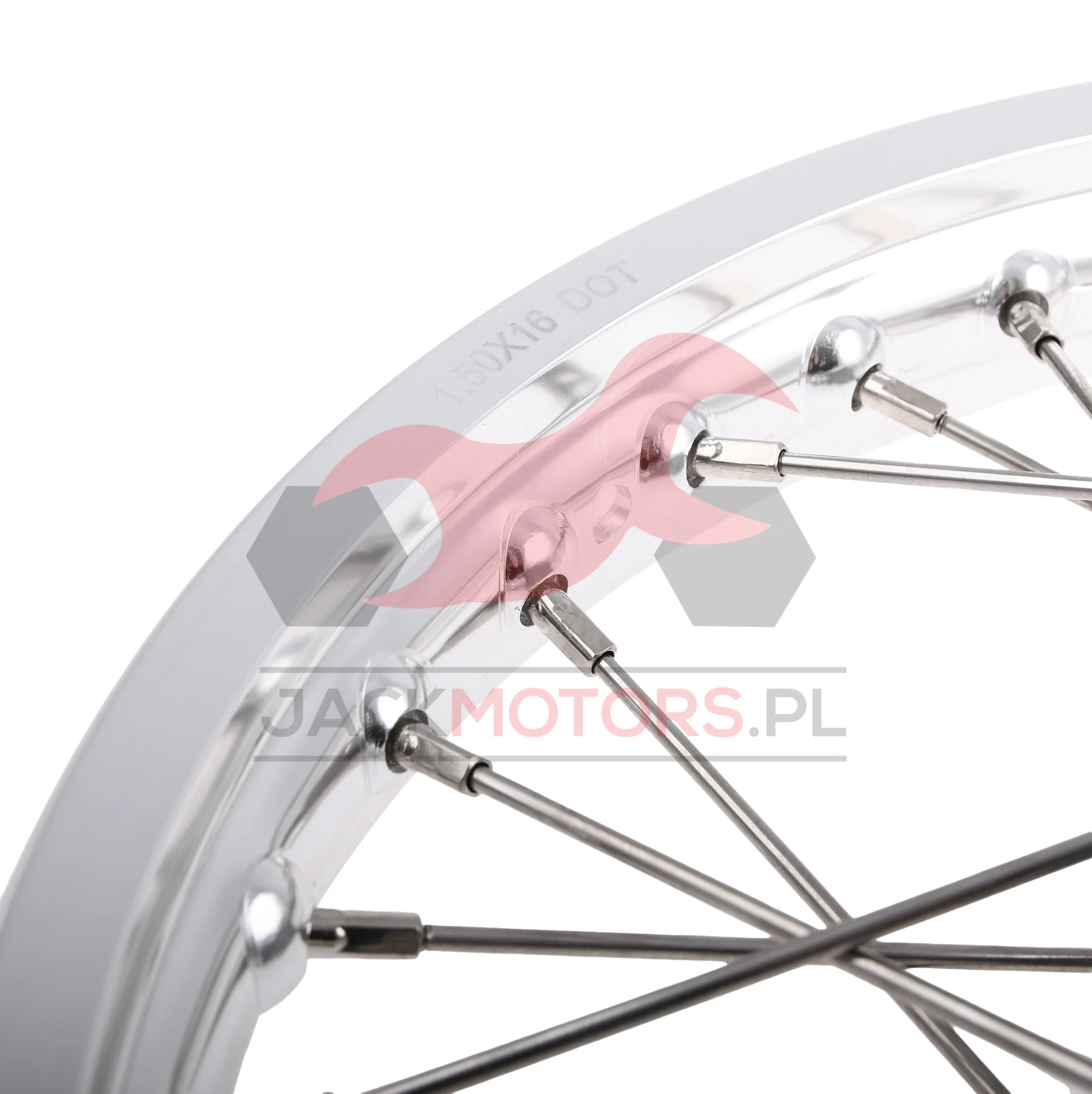 Koło jezdne Simson 1,5 × 16 S50/51 aluminium INOX Delux — ujęcie 3