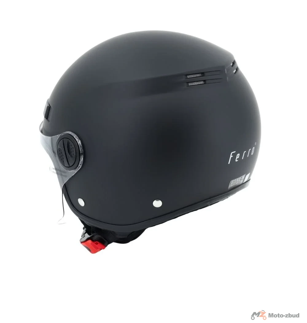 Kask Ferro OF819 z szybą bez szczęki czarny mat S — ujęcie 2