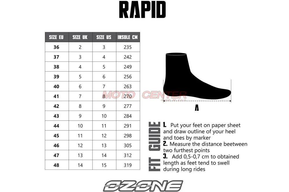 Buty motocyklowe Ozone Rapid Black mat czarne rozmiar 42 — ujęcie 6