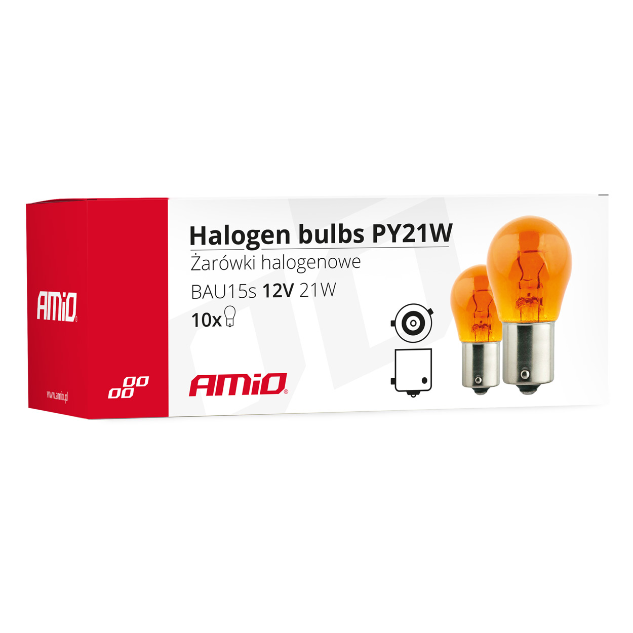 Żarówki halogenowe PY21W BAU15s 12 V 21 W AMBER 10 szt. (E8) — ujęcie 3