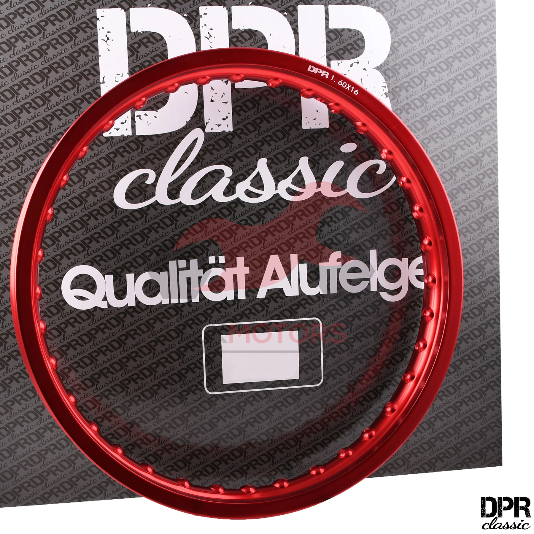 Obręcz koła Simson 1,60 × 16 aluminiowa czerwona DPR Classic — ujęcie 1