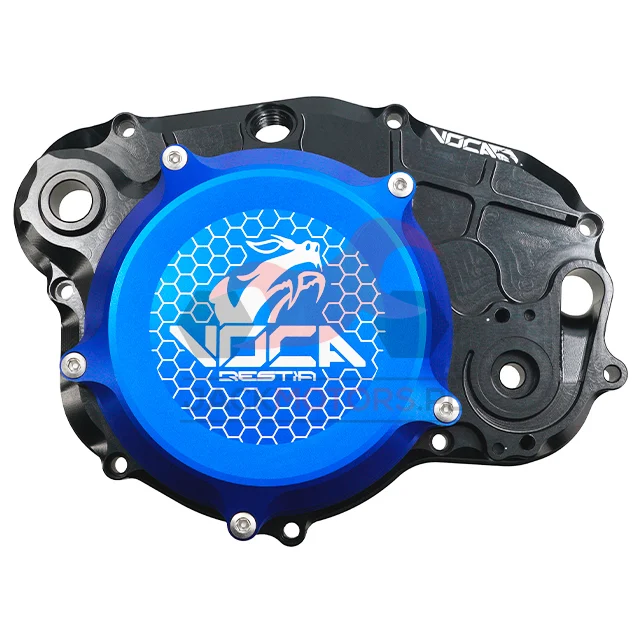 Dekielek pokrywy sprzęgła VOCA aluminium CNC niebieski Minarelli AM6 — ujęcie 1