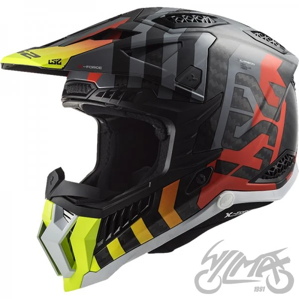 Kask LS2 MX703 C X-Force Barrier Yel. Red — rozmiar M — ujęcie 1