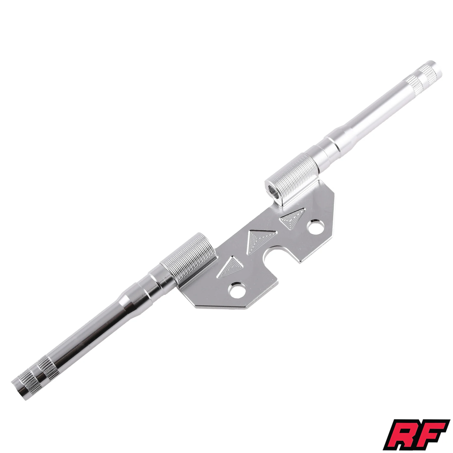 Uchwyt kierunkowskazu Simson tył 10 mm okrągły aluminium CNC srebrny z gwintem M8 Racing Force — ujęcie 1