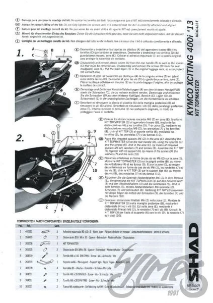 Stelaż kufra centralnego SHAD do Kymco Xciting 400 — ujęcie 2