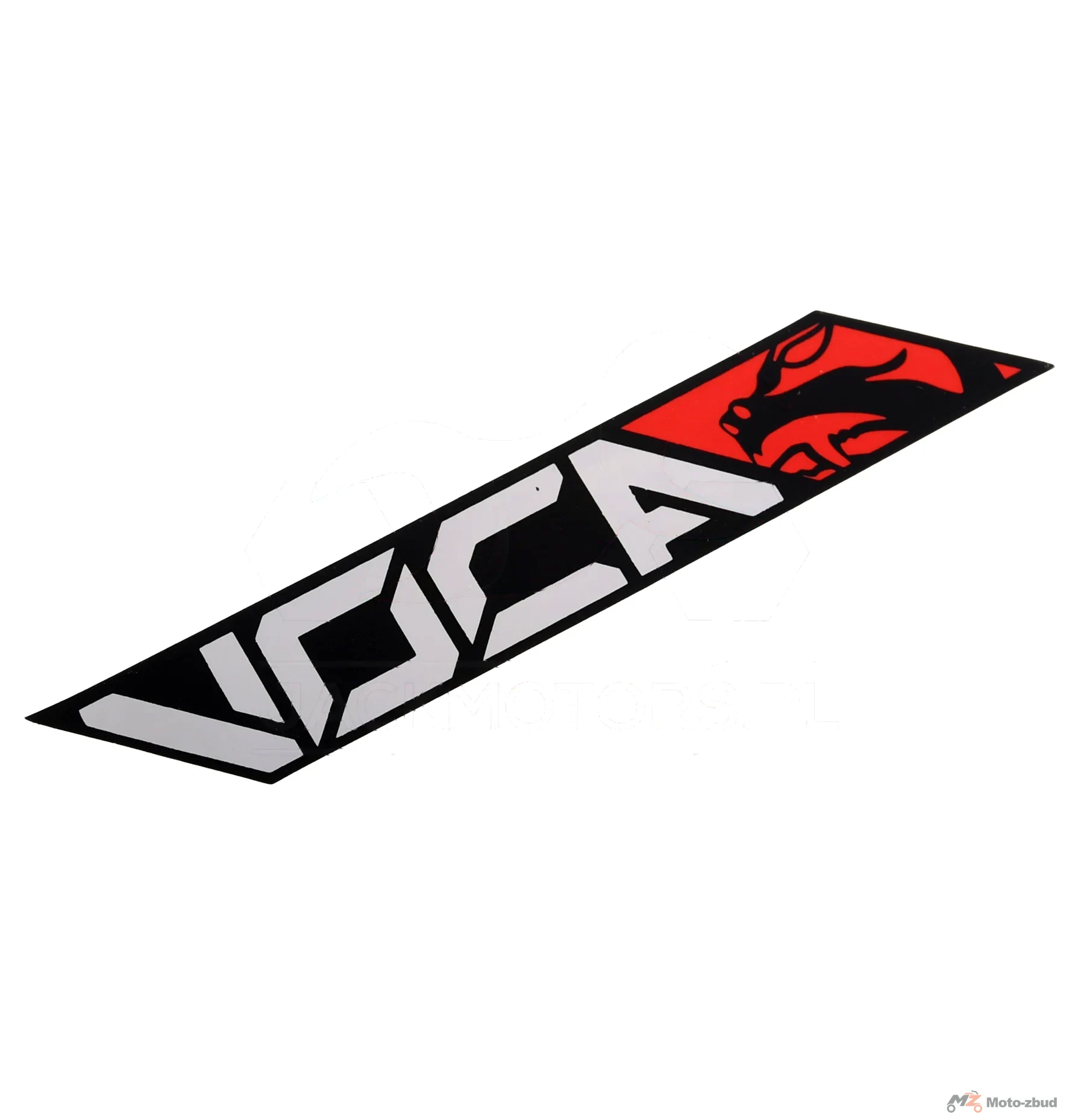 Naklejka VOCA new 11 × 4 cm chrom czerwona