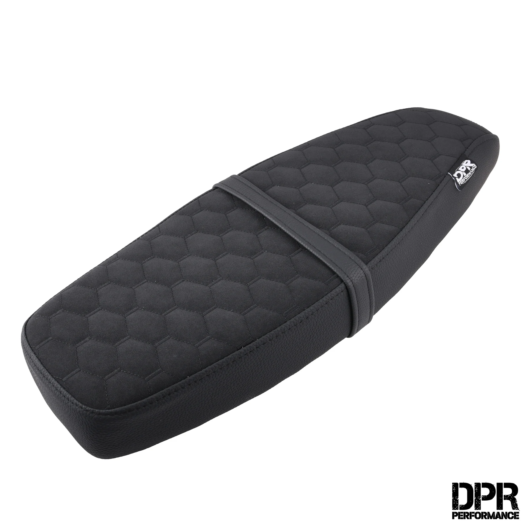 Siedzenie Simson S50 S51 S70 tuning pikowane honeycomb czarne + czarne szwy DPR Performance — ujęcie 2