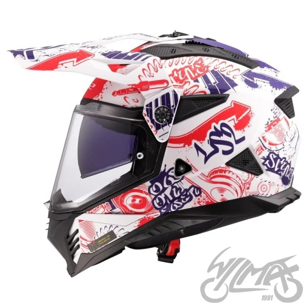 Kask adventure LS2 MX702 Pioneer II Fantasy M.Wh.R.B. — M — ujęcie 2