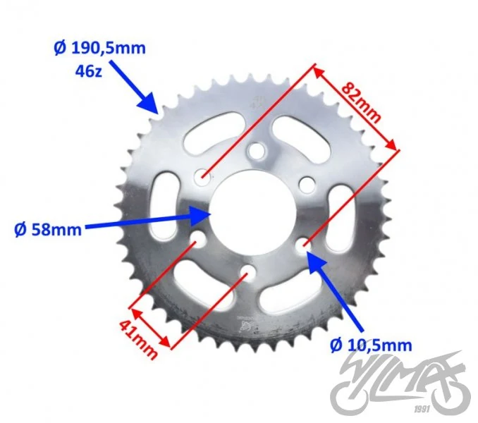 Zębatka tył 46z 428 do Keeway RKF RKR 125CC — ujęcie 2