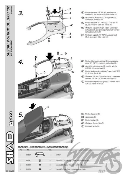 Stelaż kufra centralnego SHAD do Suzuki V-Strom DL650 / V-Strom DL1000 — ujęcie 3