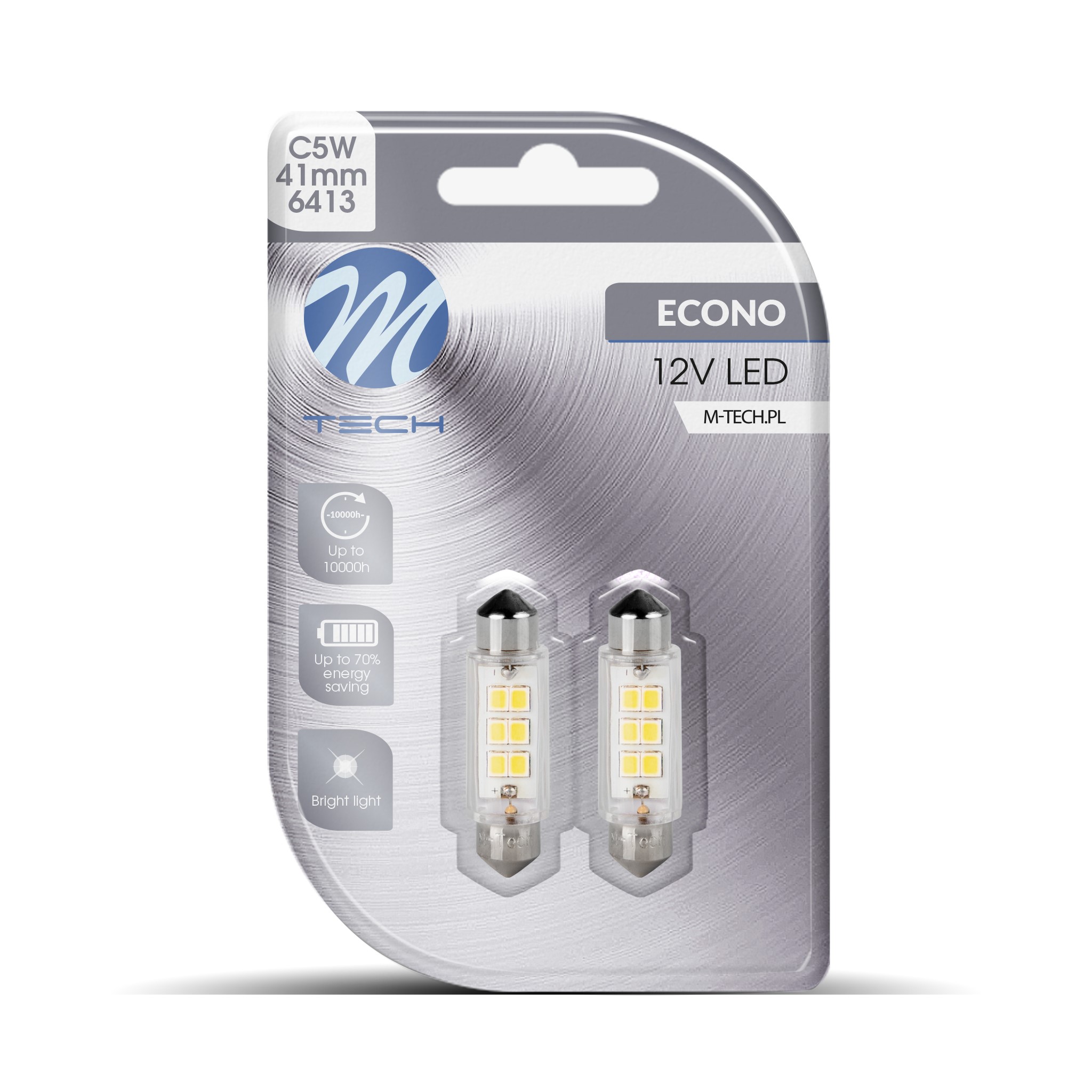 Żarówka LED 2XECO C5W 6XSMD2835 biała M-Tech LB091W — ujęcie 2