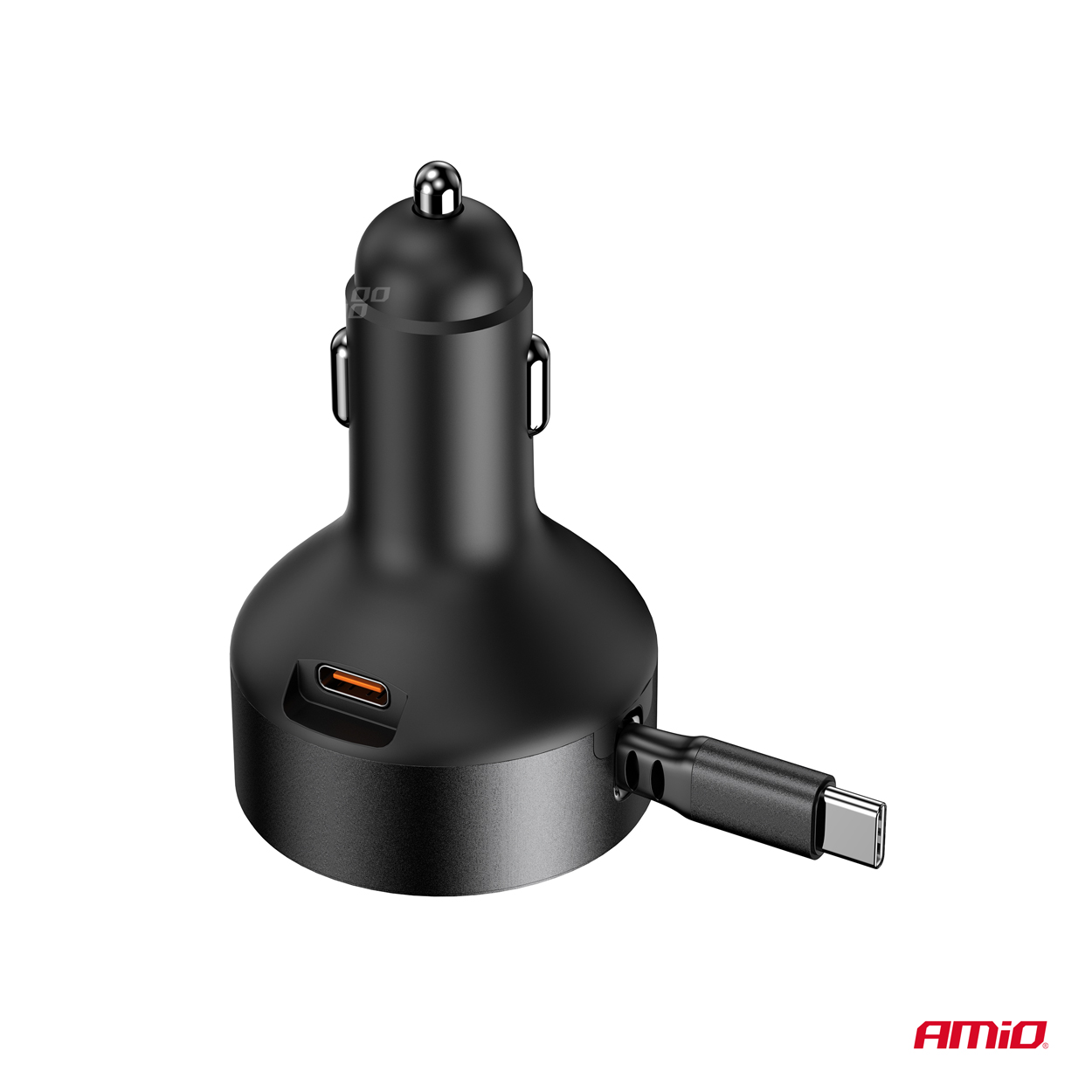 Ładowarka samochodowa ze zwijanym kablem typu C + USB-C 12 V 24 V 60 W — ujęcie 5