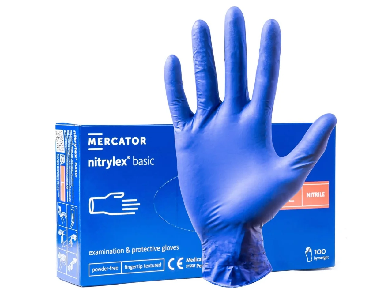 Rękawice nitrylowe Mercator Nitrylex Basic rozmiar L 100 szt.