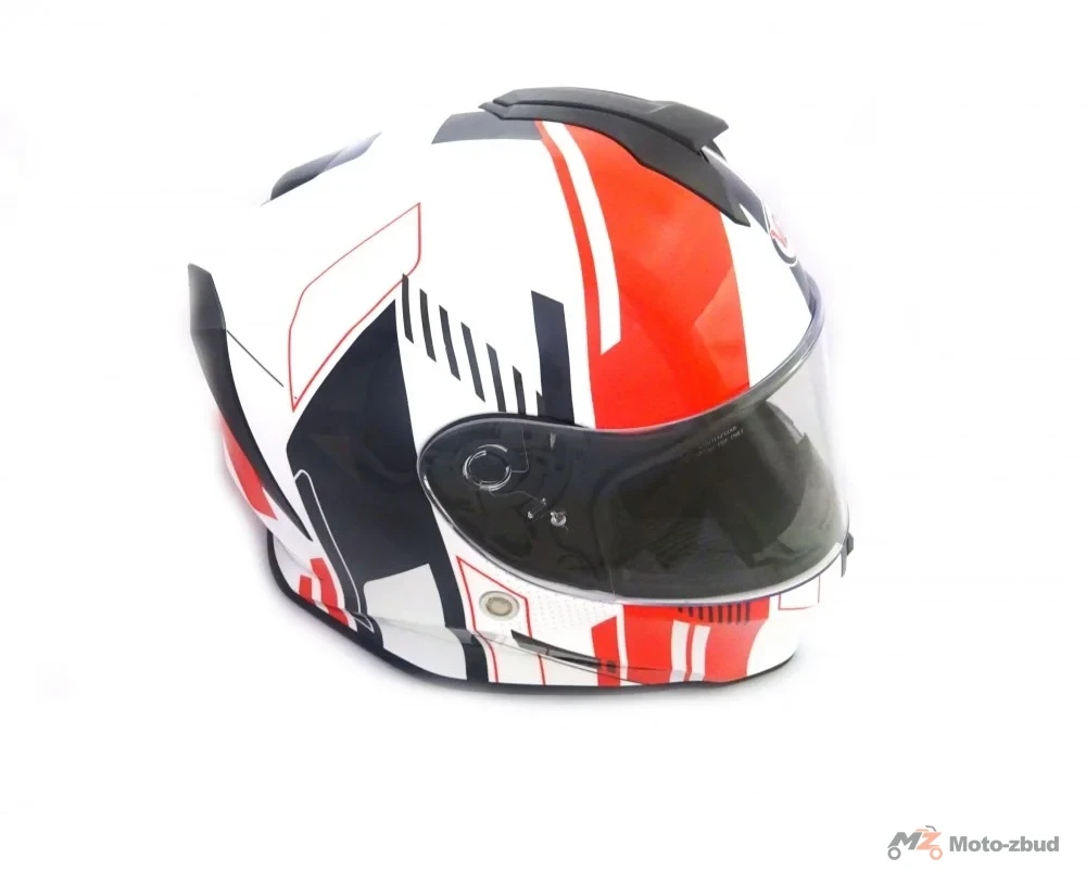 Kask VCAN model V151 means red integralny biało-czerwono-czarny M — ujęcie 3