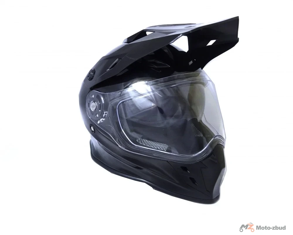 Kask VCAN model V331 Black enduro z szybą i blendą czarny S — ujęcie 5