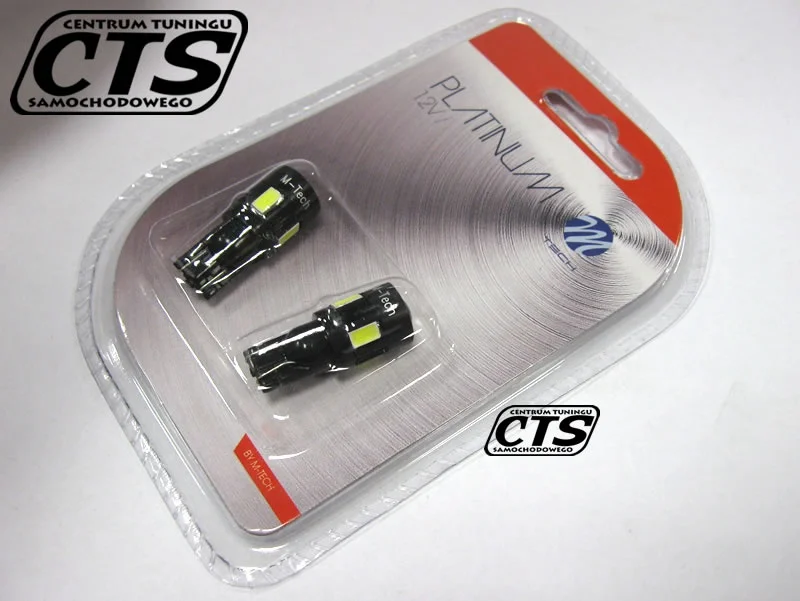 Żarówka W5W T10 12V SMD5630 6xLED CANBUS biała +soczewka 2sz — ujęcie 4