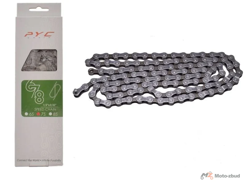 Łańcuch rowerowy 7 rz. PYC P7003 1/2" x 3/32" 116L