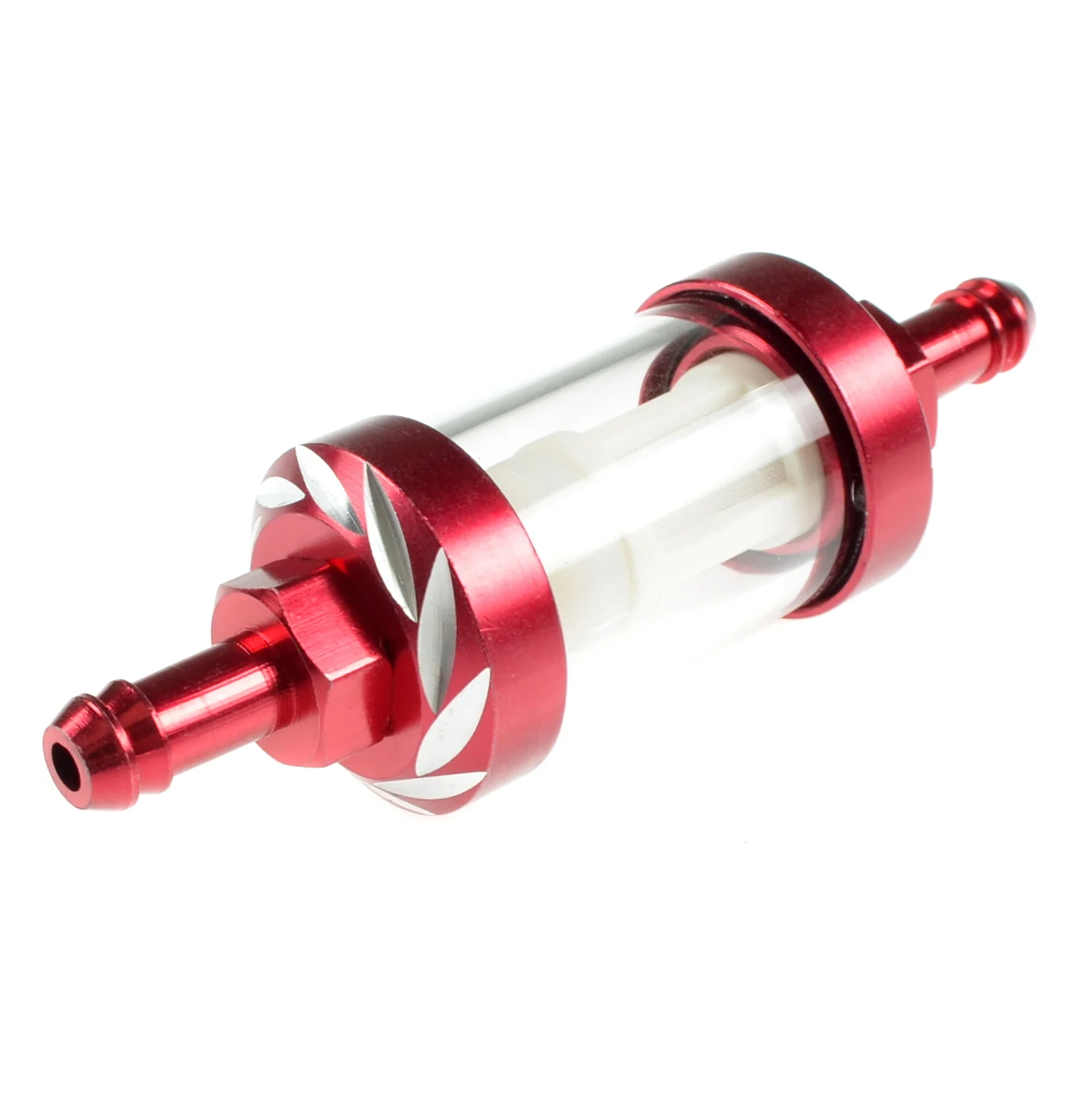 Filtr paliwa aluminium CNC czerwony Racing Force