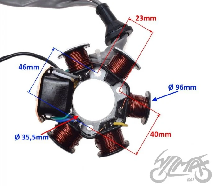 Stator iskrownik 6 cewek do Piaggio — ujęcie 2