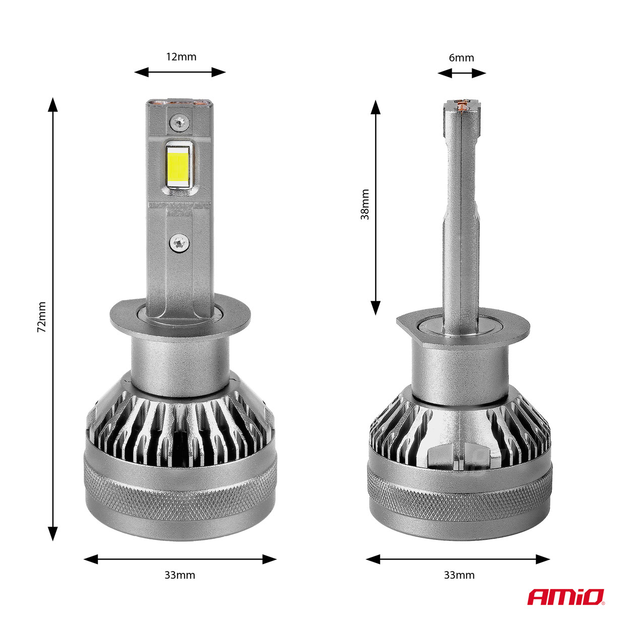 Żarówki samochodowe LED seria HP Full Canbus H1 12 V 24 V 6500K — ujęcie 3