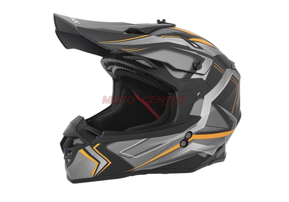 Kask crossowy BLEXX YS-217 czarny mat/grafit/pomarańczowy M Homologacja ECE R22.06 — ujęcie 1