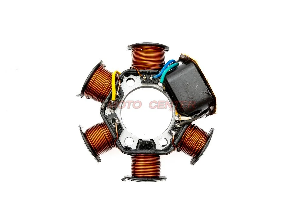 Stator 6 cewek 6 przewodów 50 cm³ skuter 2T Piaggio Gilera nowy typ (6-PIN) — ujęcie 3