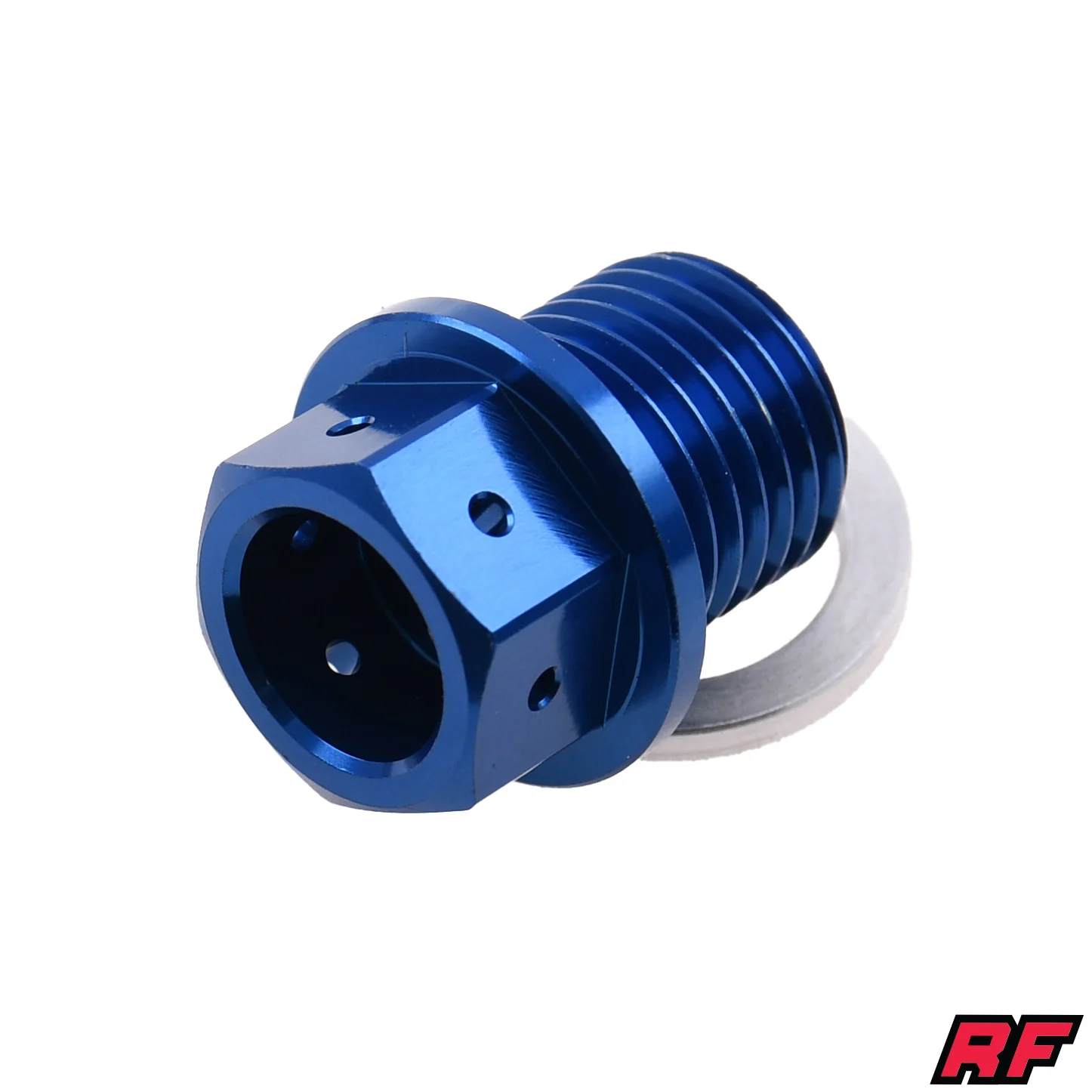 Śruba spustu oleju Simson Racing Force CNC M14 × 1,5 mm z magnesem niebieska — ujęcie 1