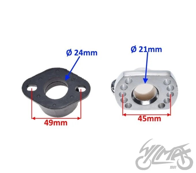 Króciec do gaźników KEIHIN / NIBBI PE22/24/26, 4T, 32 mm — AY57737 — ujęcie 2