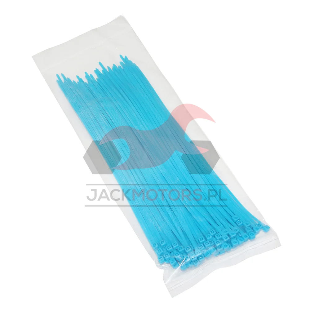 Opaska zaciskowa P2R nylon 2,5 × 200 mm niebieska fluo zestaw — ujęcie 1