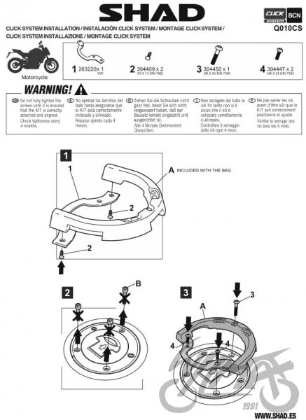 Mocowanie torby SHAD Click System qj motor — ujęcie 3