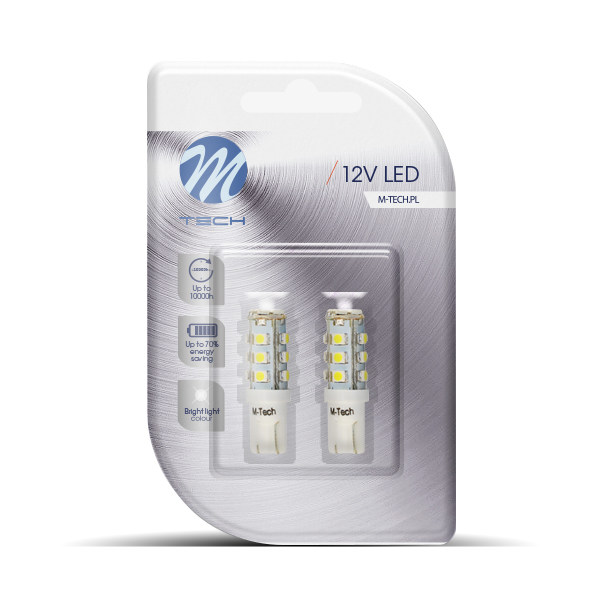 Żarówka LED W5W 1W12V 16SMD3528, 2 szt. M-Tech LB077W — ujęcie 3