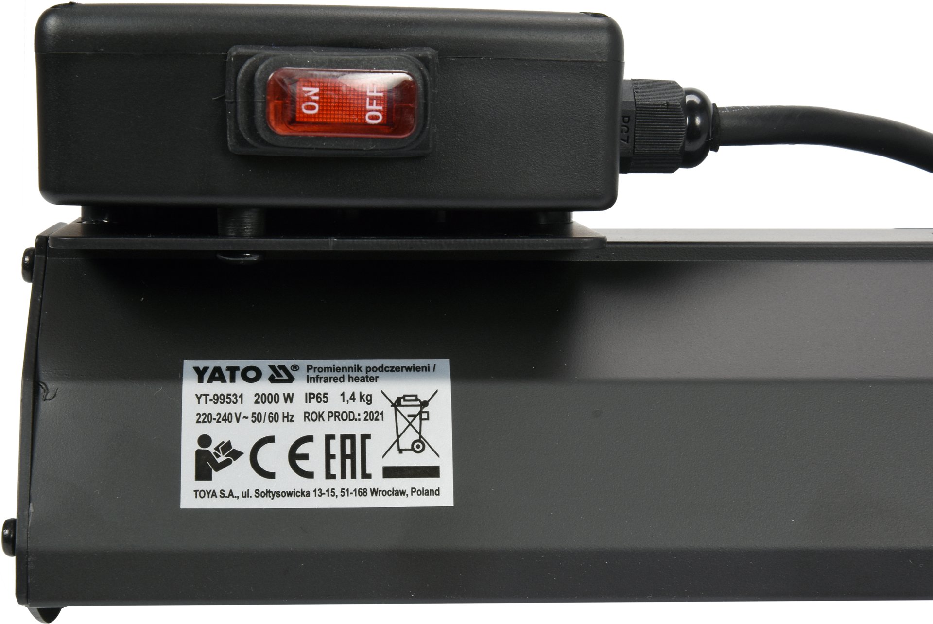 Promiennik podczerwieni 2000 W YATO YT-99531 — ujęcie 2