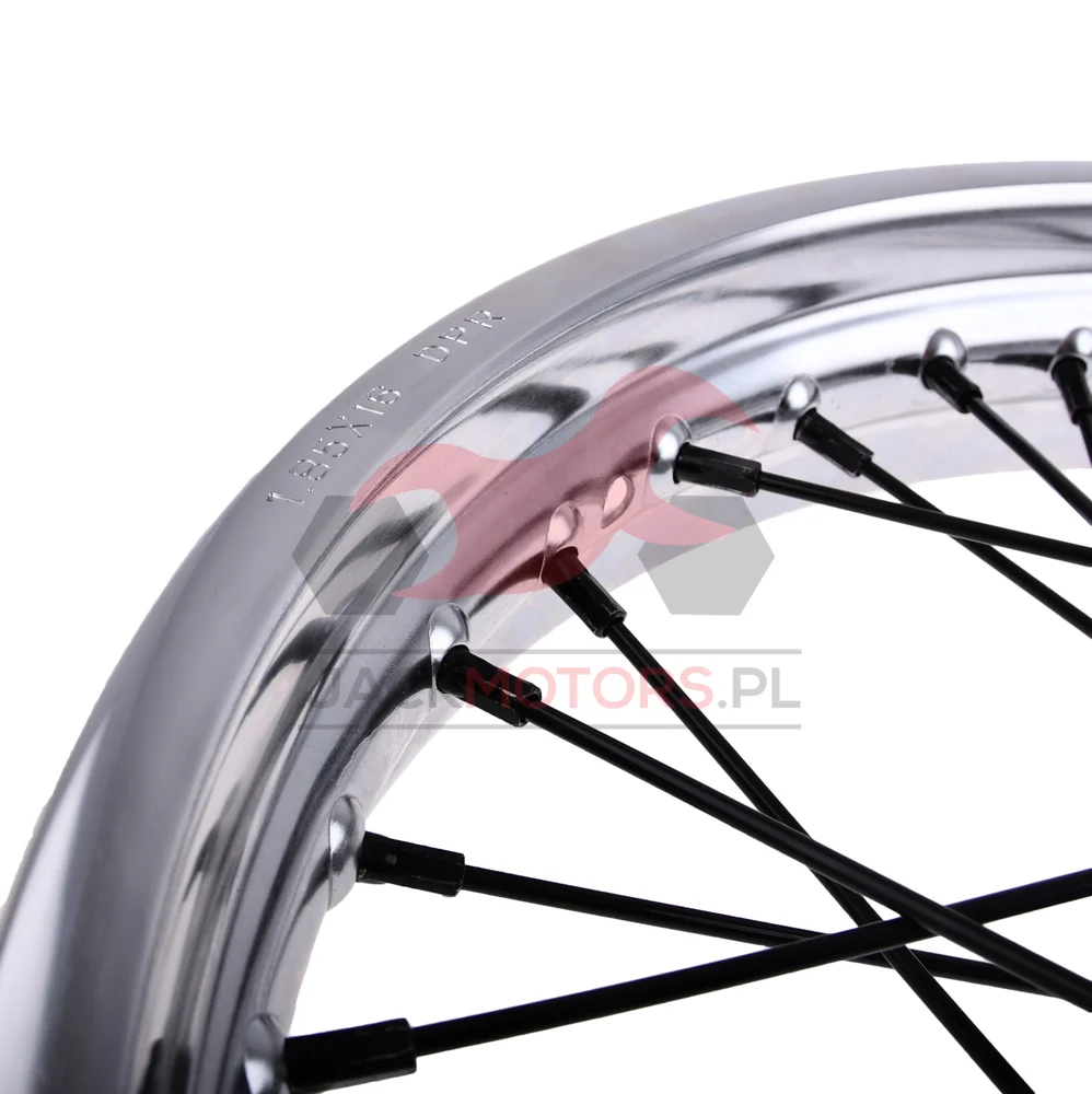 Koło jezdne Simson 1,85 × 16 S50/51/70 chrom DPR Classic czarne szprychy — ujęcie 3