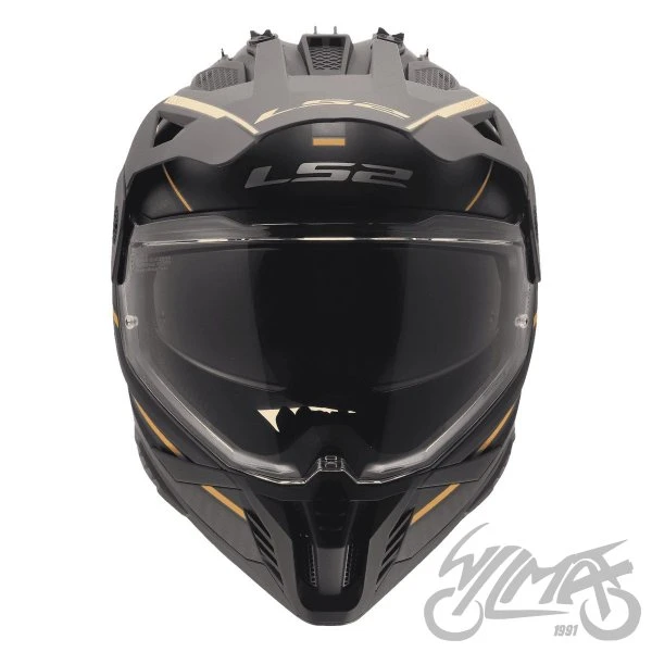 Kask adventure LS2 MX702 Pioneer II Atron — czarno-pomarańczowy, S — ujęcie 3