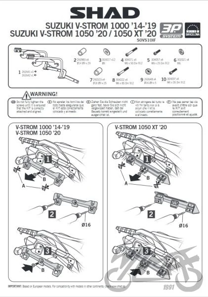 Stelaż kufra bocznego 3P SHAD do Suzuki V-Strom DL1000 / V-Strom DL1050 / V-Strom DL1050 XT — ujęcie 2