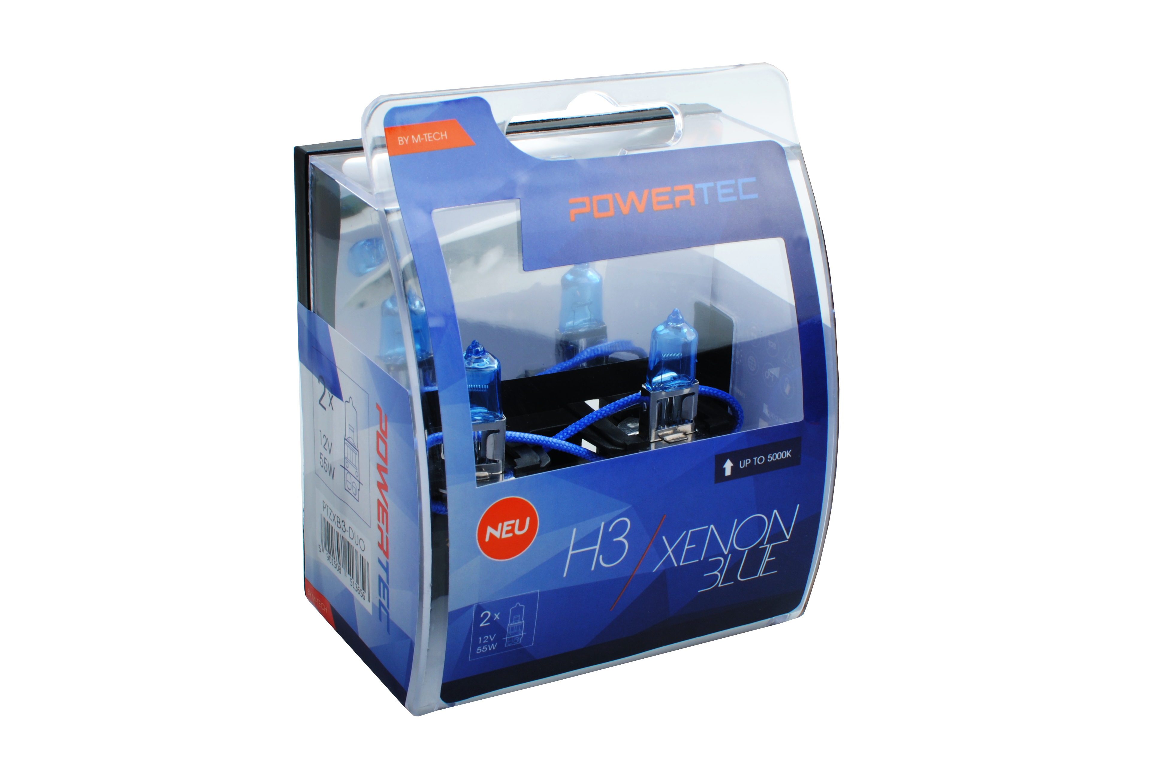 Żarówka halogenowa H3 12 V 55 W xenon Blue M-Tech PTZXB3-DUO — ujęcie 3