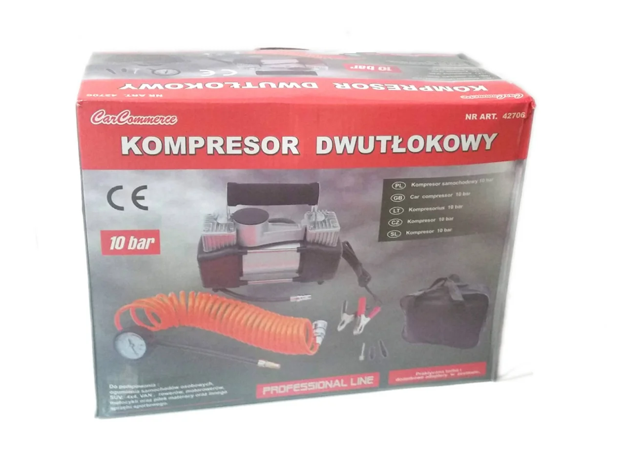 Kompresor dwutłokowy DC 12V 10 BAR 85L/min + adaptery — ujęcie 8