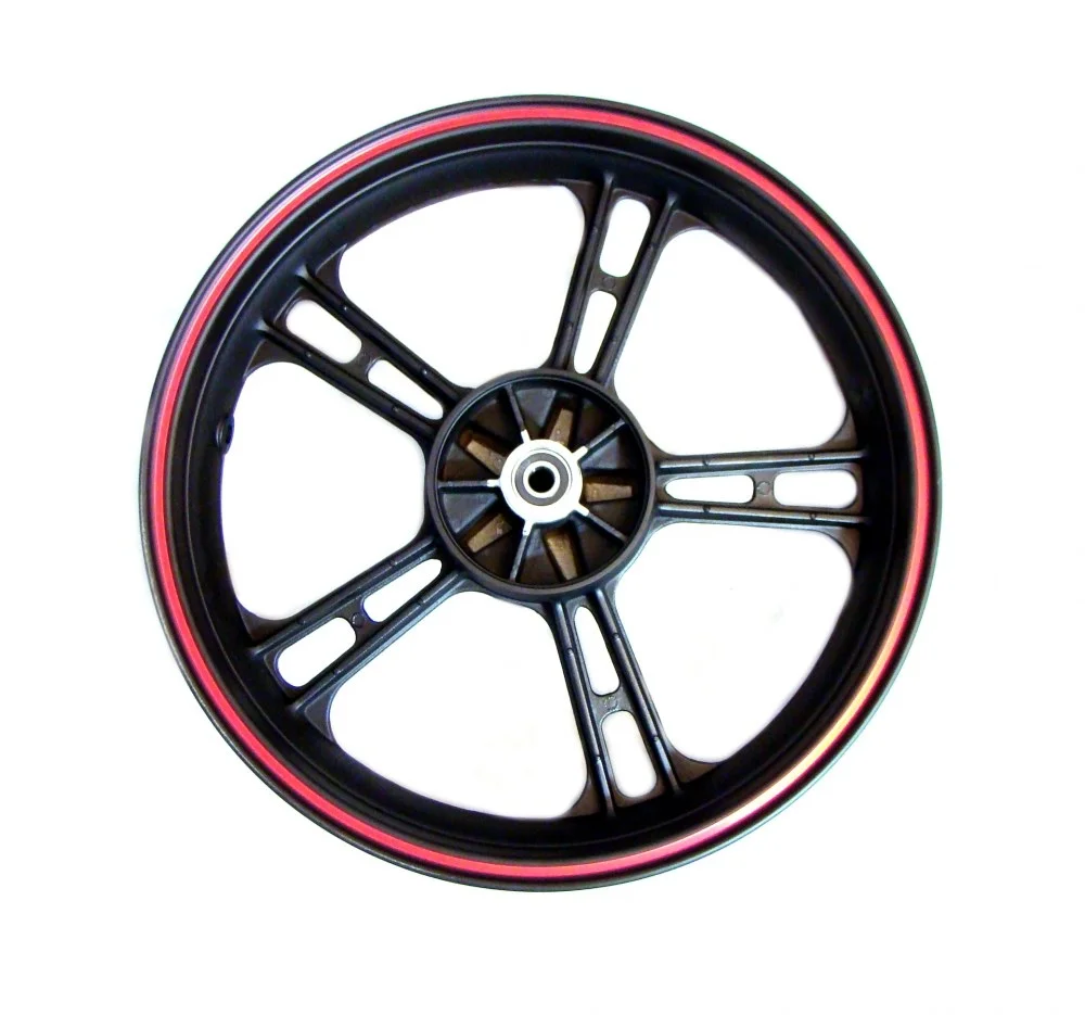 Junak NK125 felga tył 17 × 3,75 (czarno-czerwona; felga 5-ramienna) — ujęcie 2