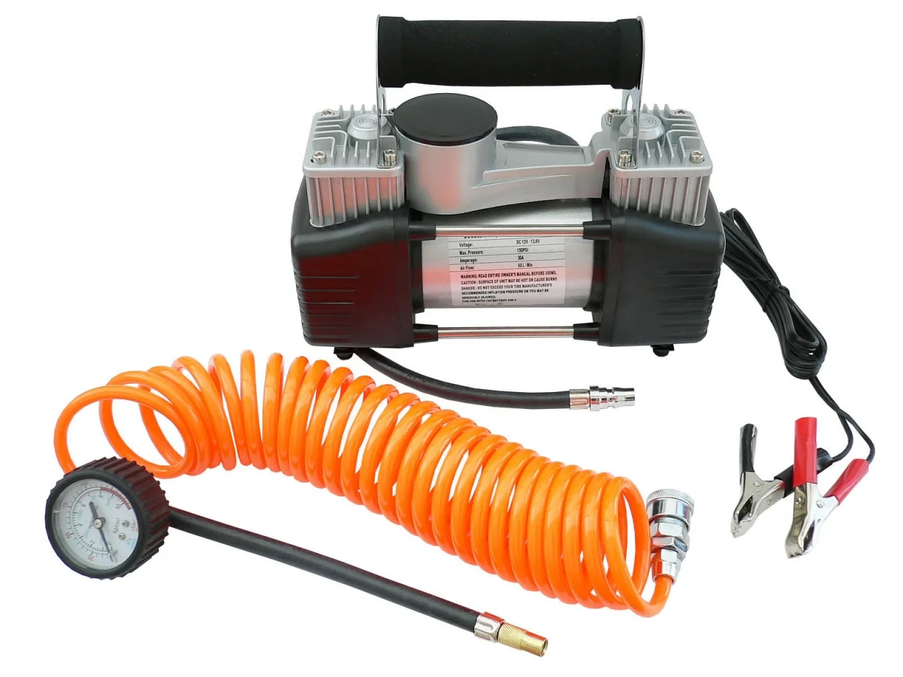 Kompresor dwutłokowy DC 12V 10 BAR 85L/min + adaptery