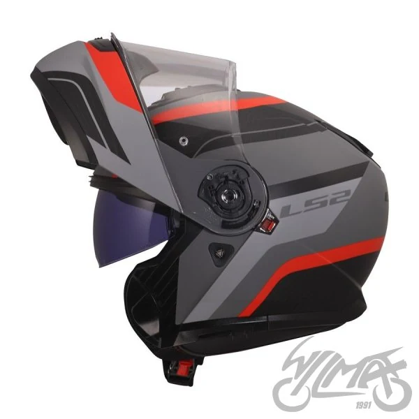 Kask szczękowy LS2 FF908 Strobe II Monza Black Grey Red — M — ujęcie 3
