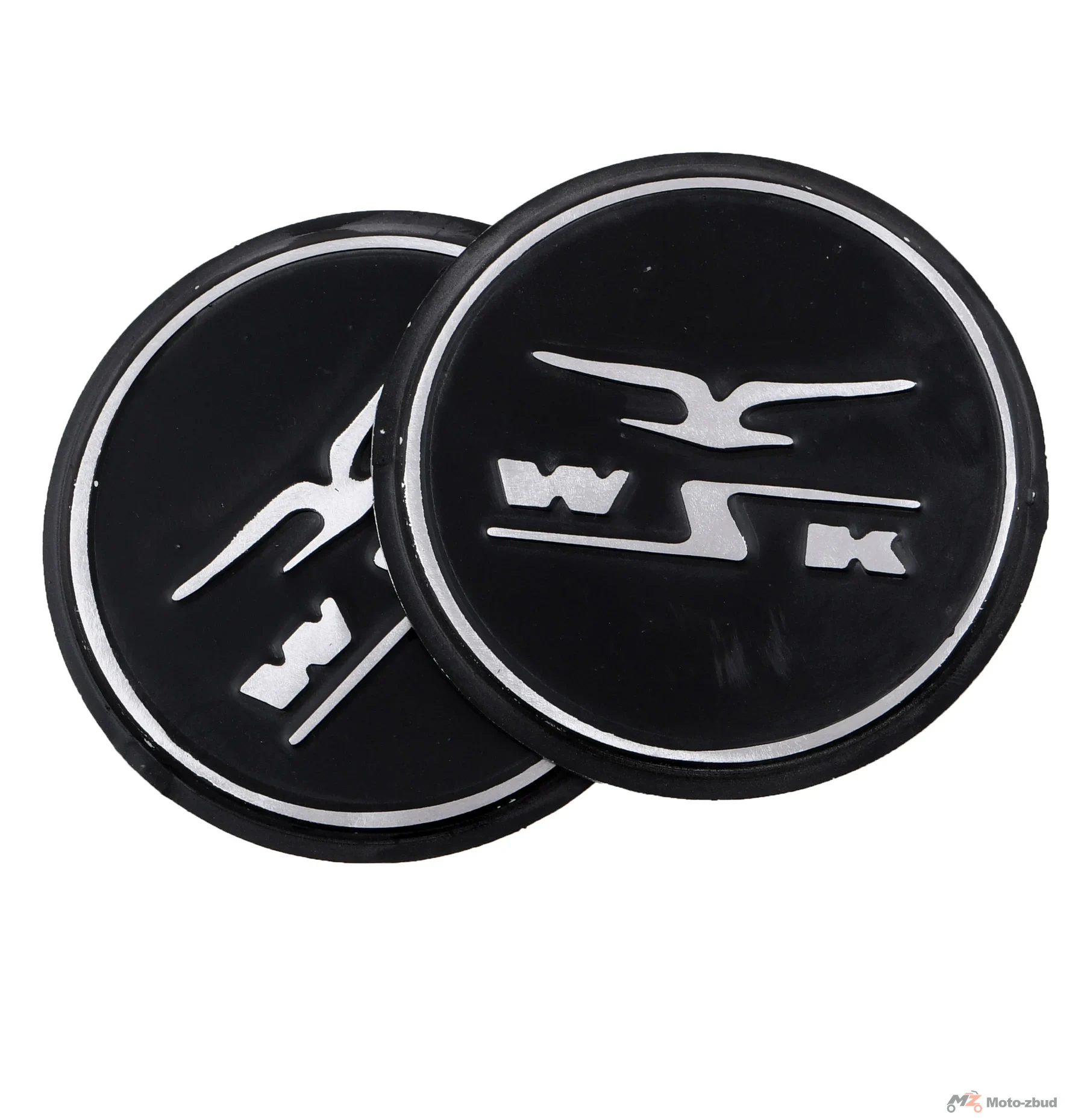 Emblemat zbiornika paliwa WSK aluminium tłoczony czarny kpl. PL — ujęcie 1