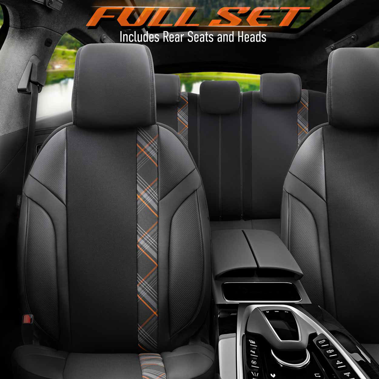 Komplet pokrowców na fotele samochodowe OTOM HORIZON 1805 ORANGE 3-ZIP — ujęcie 11