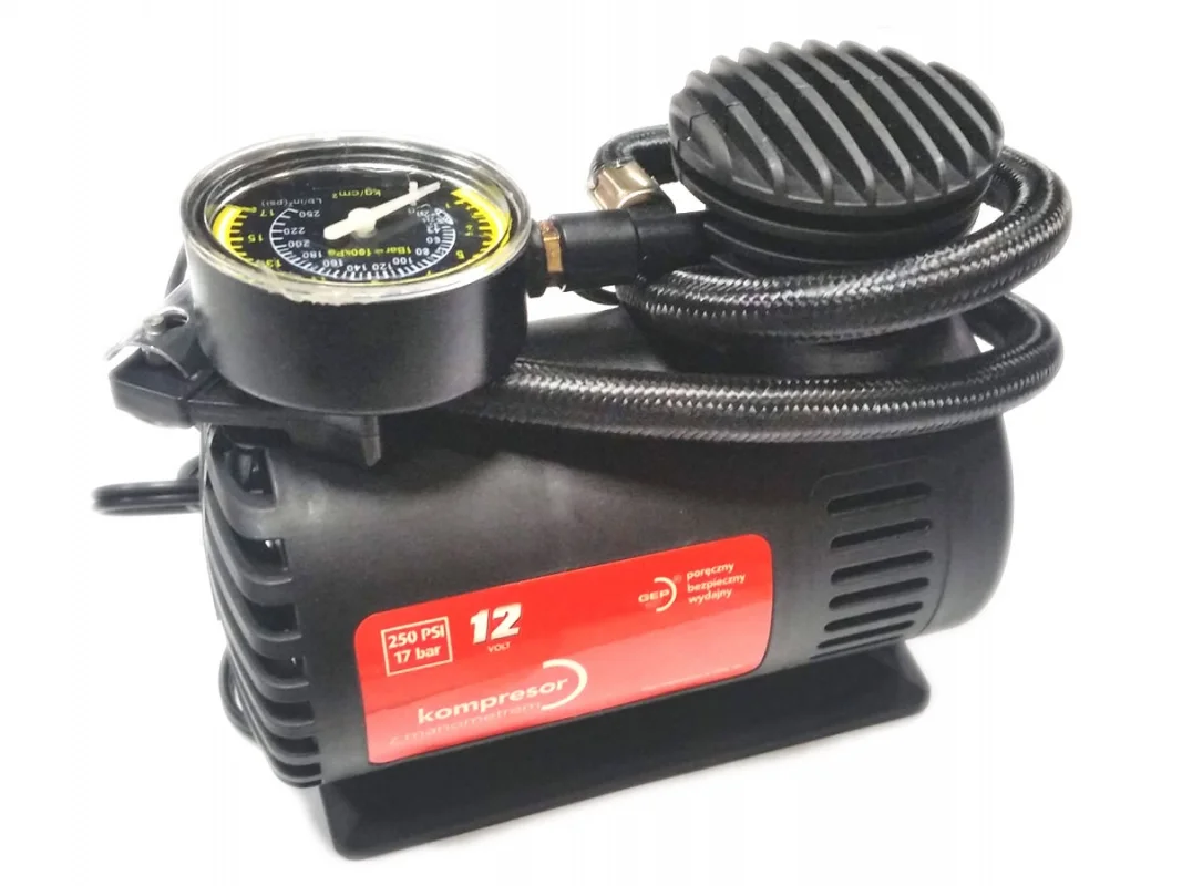 Kompresor z manometrem 12 V 17 BAR — ujęcie 4