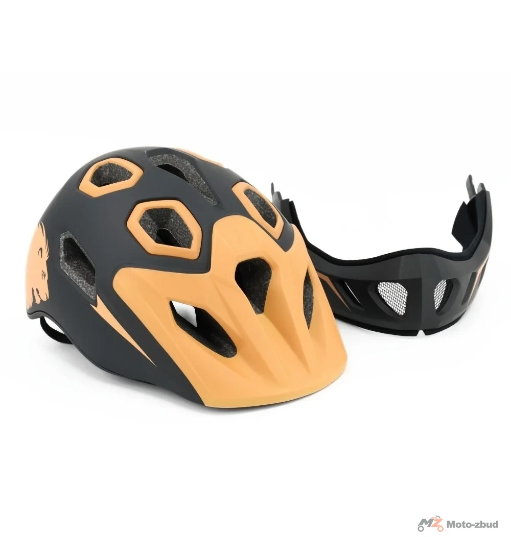 Kask rowerowy BTM-F1-S pełna szczęka lew złoty 52-56 cm — ujęcie 5