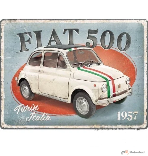 Tablica plakat 30 × 40 Fiat 500 turin itali 23351