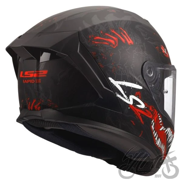 Kask LS2 FF820 Rapid III Kaiju II Black Red White — L — ujęcie 4