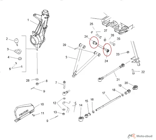 Tuleja wahacza tył zawieszenia Polaris Sportsman RZR — ujęcie 3