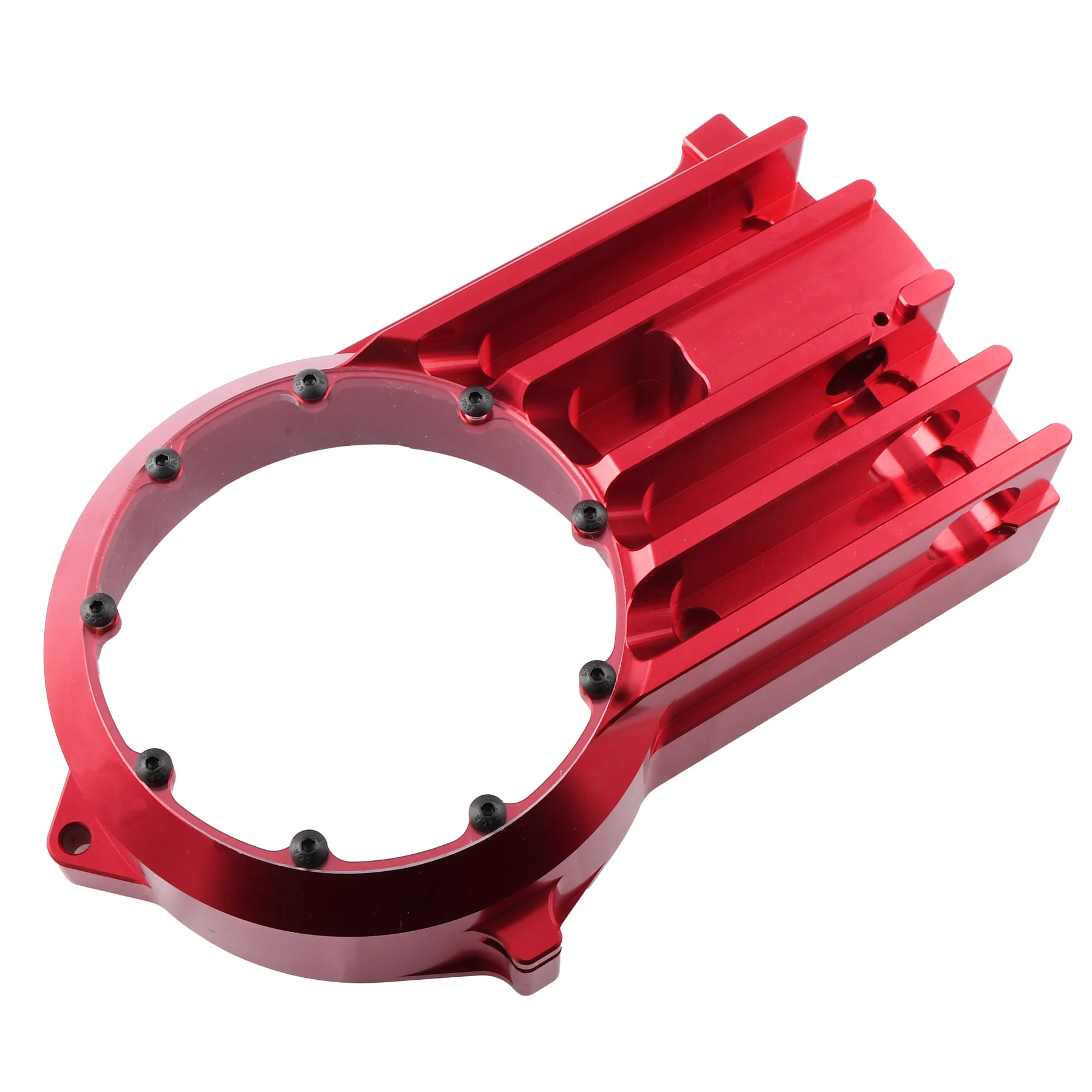 Pokrywa silnika prawa DPR Performance CNC Clear do Simson S51, SR50 — czerwona — ujęcie 5